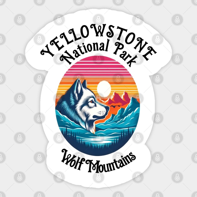 Majestic Wolf Of Yellowstone Sticker by coollooks